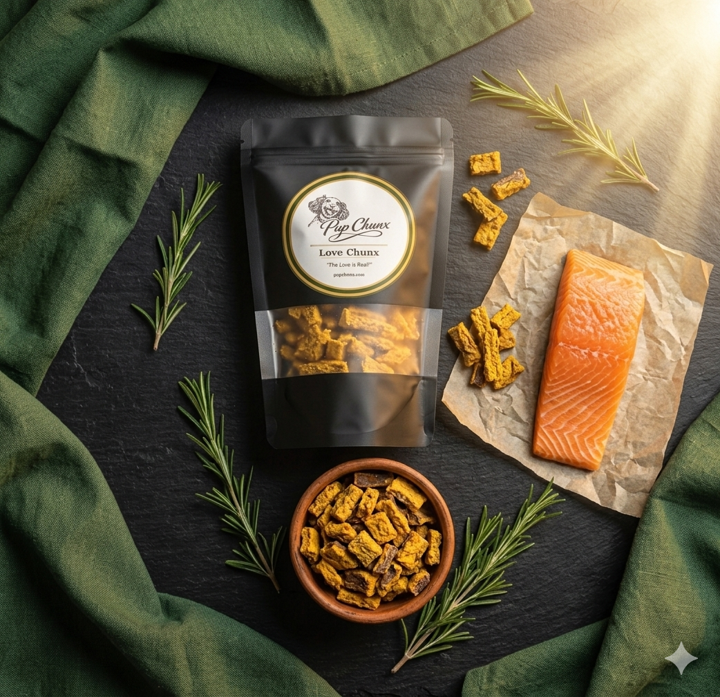 Love Chunx Fishy Flavor pouch with fresh salmon and rosemary